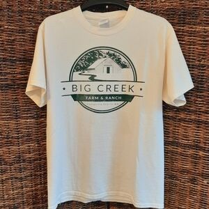 Farm & Ranch Western Barn Animal Work Garden Chore Tee Shirt Cream Size M